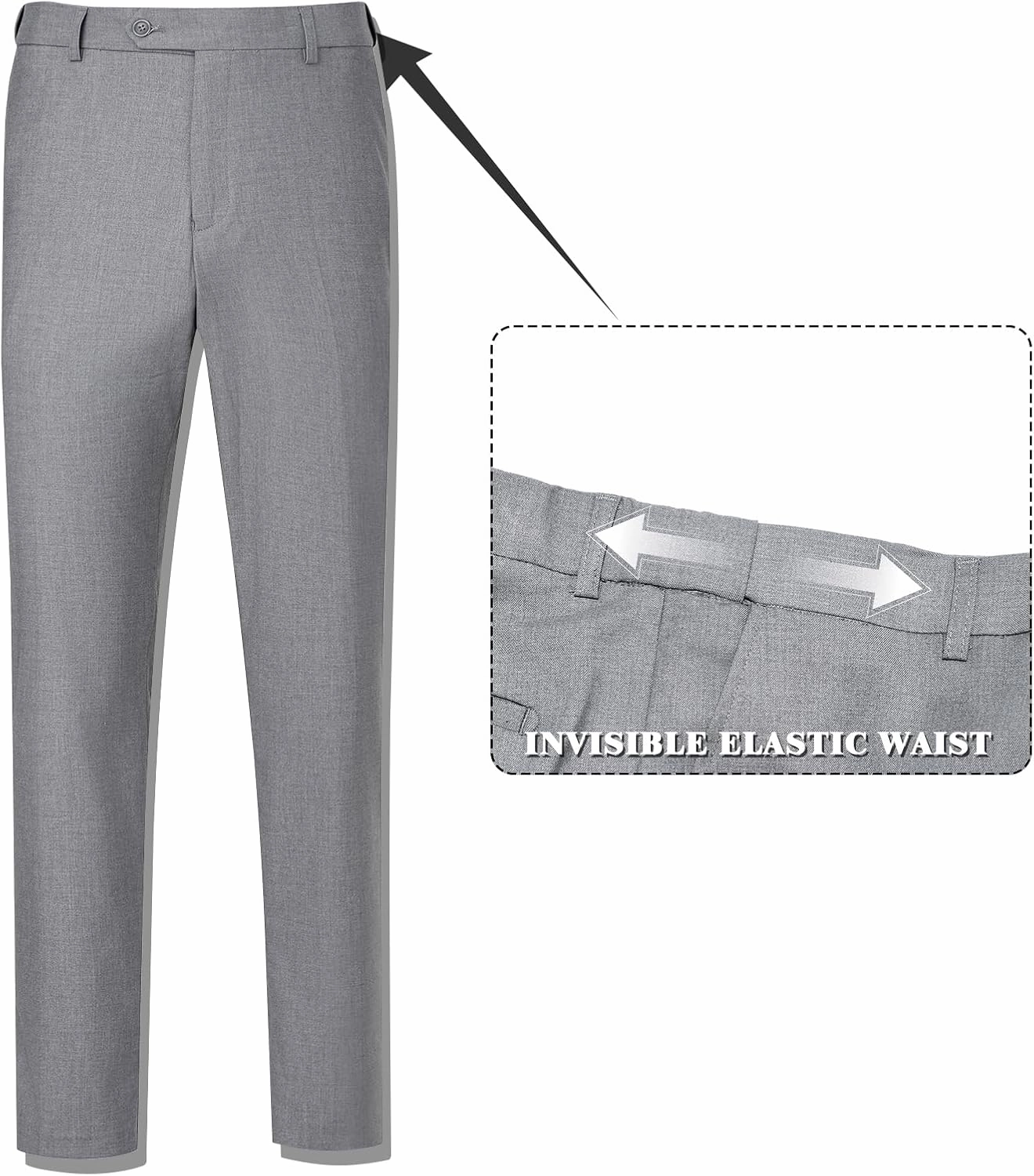 Men's Suit 3 Piece Slim Fit Suit Set, Two Button Solid Jacket Vest Pants with Tie, Men Tuxedo Suit Set