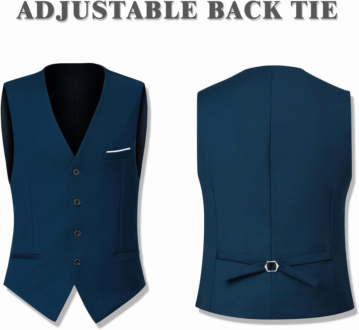 Men's Suit 3 Piece Slim Fit Suit Set, Two Button Solid Jacket Vest Pants with Tie, Men Tuxedo Suit Set