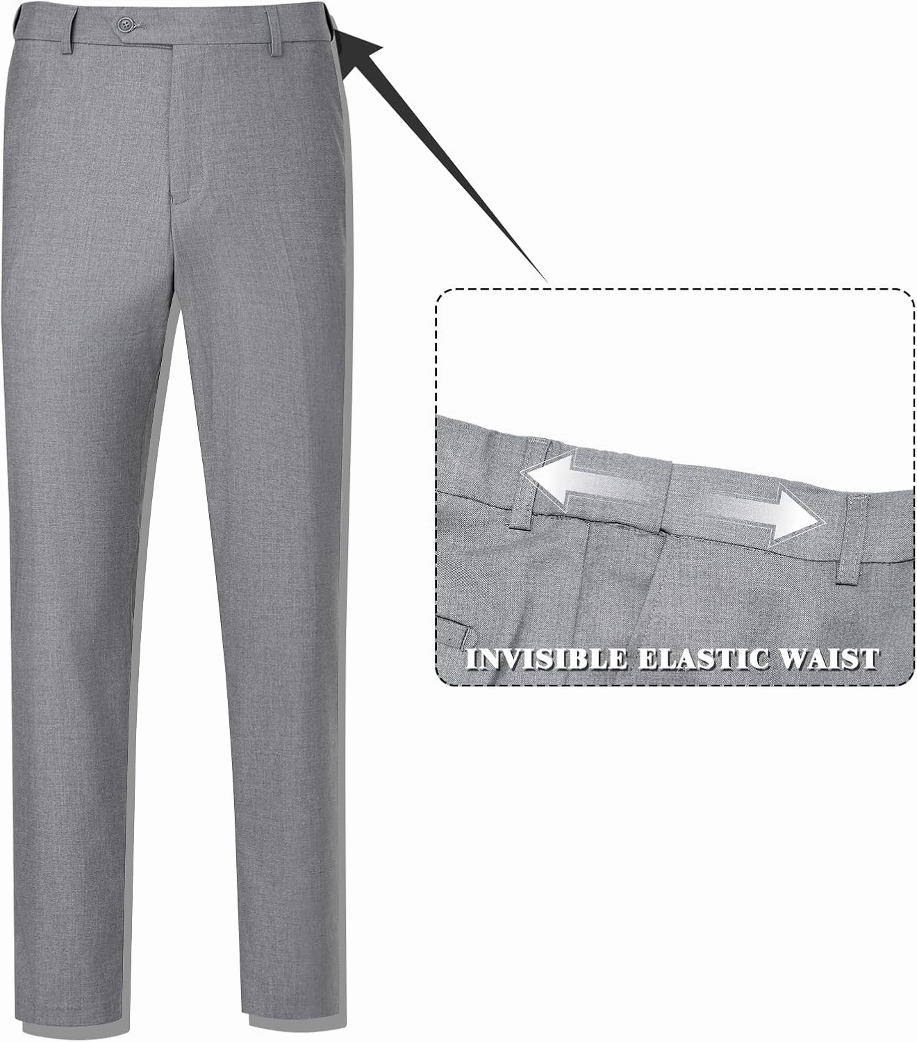 Men's Suit 3 Piece Slim Fit Suit Set, Two Button Solid Jacket Vest Pants with Tie, Men Tuxedo Suit Set