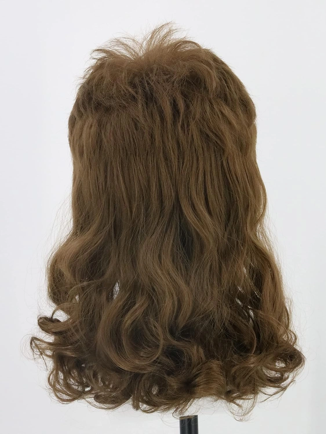 Men's Wigs 70s 80s Rock Wig Brown Wavy Mullet Wigs for Men Halloween Costume Theme Party Wig