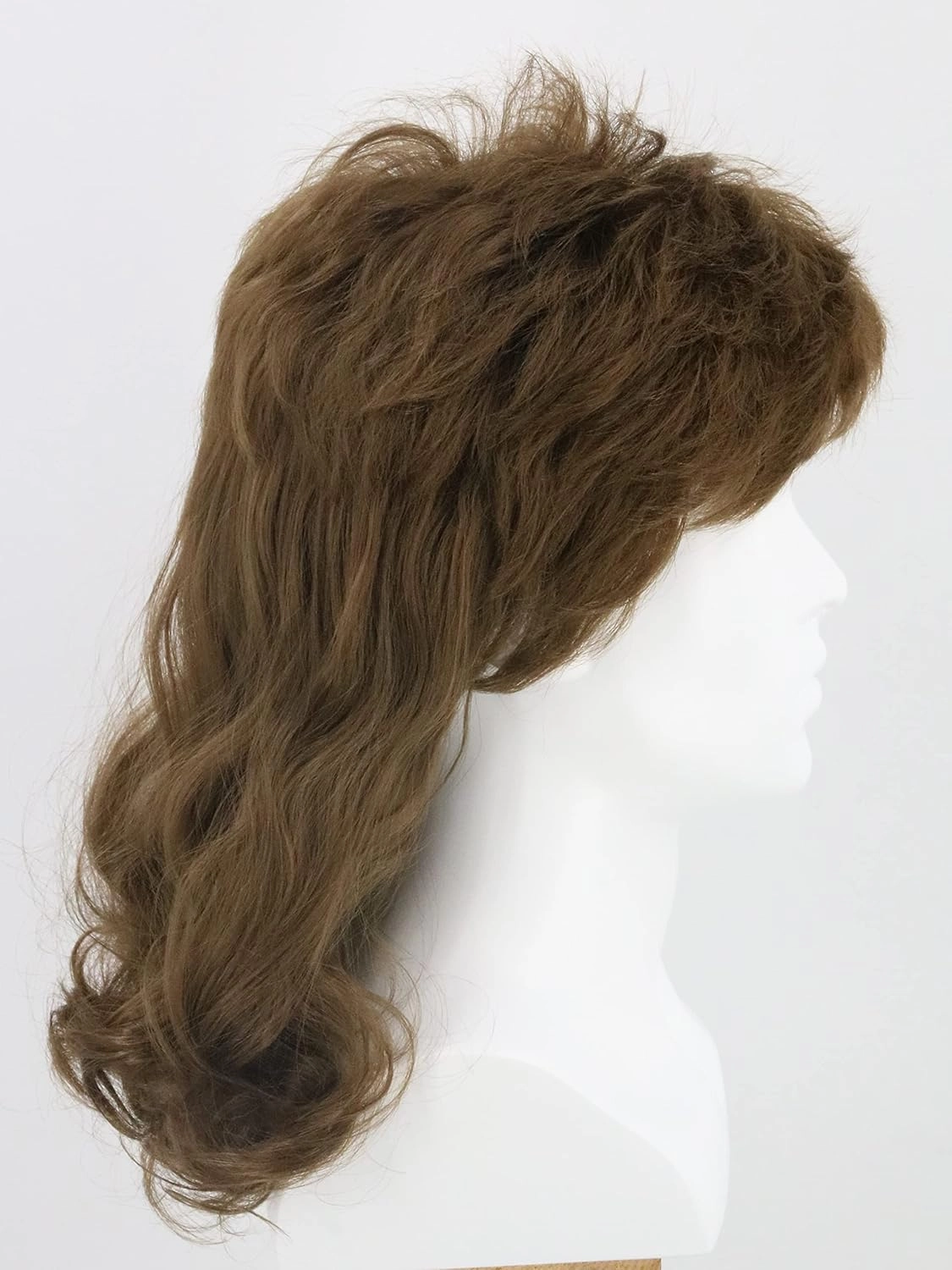 Men's Wigs 70s 80s Rock Wig Brown Wavy Mullet Wigs for Men Halloween Costume Theme Party Wig