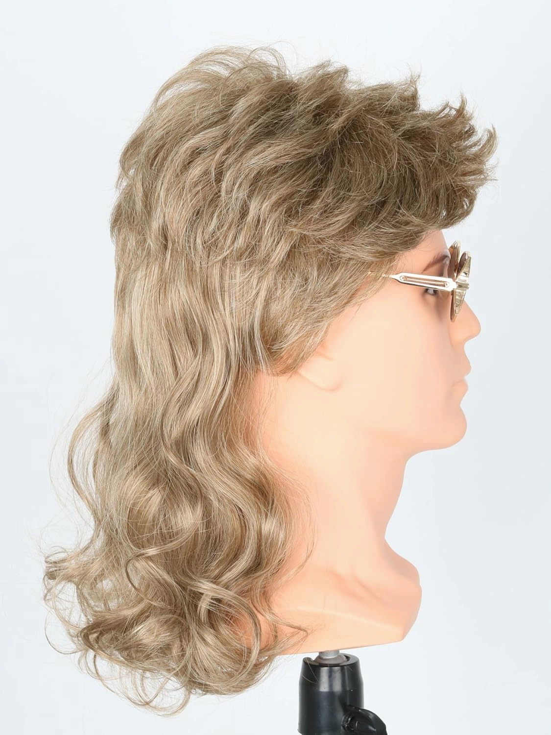 Men's Wigs 70s 80s Wigs for Men Blonde Brown Wavy Curly Mullet Wig Halloween Costume Theme Party Wig