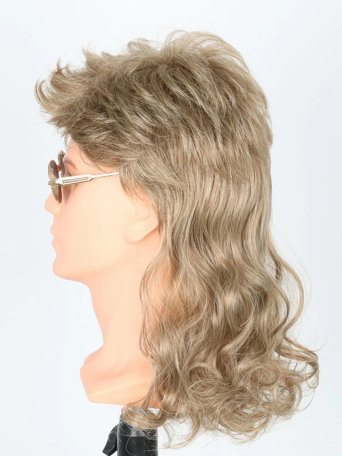 Men's Wigs 70s 80s Wigs for Men Blonde Brown Wavy Curly Mullet Wig Halloween Costume Theme Party Wig
