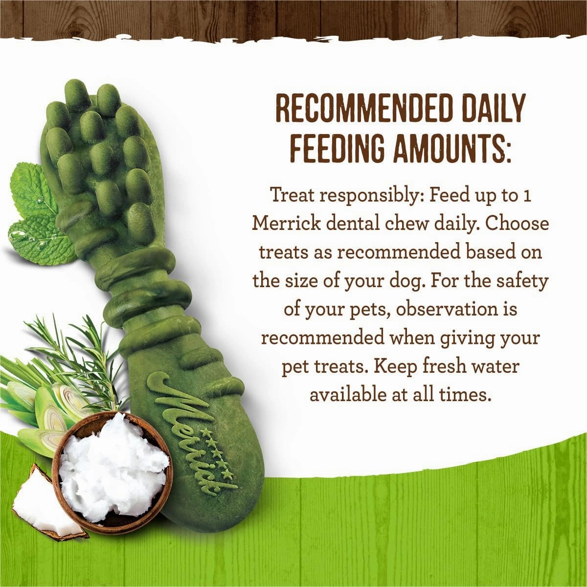 Merrick Fresh Kisses Natural Dental Chews Infused With Coconut And Botanical Oils For Medium Dogs 25-50 Lbs - 22 ct. Box