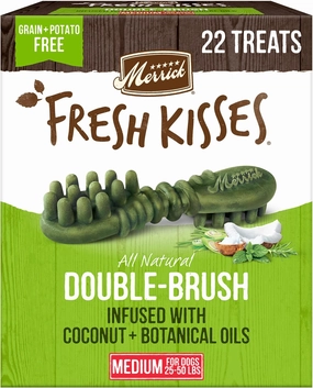 Merrick Fresh Kisses Natural Dental Chews Infused With Coconut And Botanical Oils For Medium Dogs 25-50 Lbs - 22 ct. Box
