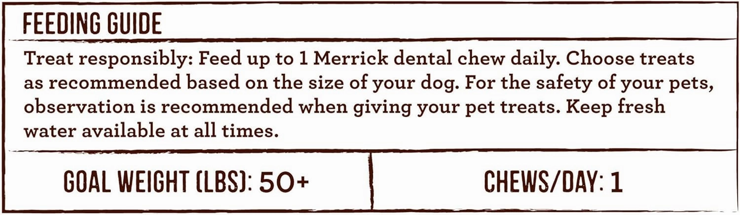 Merrick Fresh Kisses Natural Dental Chews, Toothbrush Shape Treat Infused With Real Mint, For Large Dogs - 16 ct. Box