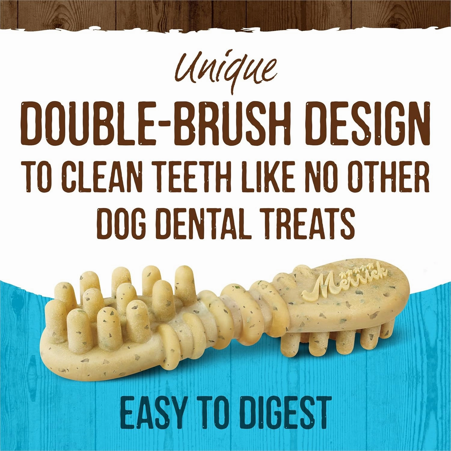 Merrick Fresh Kisses Natural Dental Chews, Toothbrush Shape Treat Infused With Real Mint, For Large Dogs - 16 ct. Box
