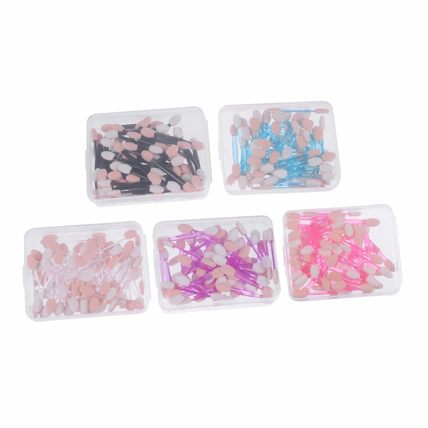 MERRYHAPY 250pcs Double-end Eyeshadow Sponge Applicators Set Makeup Sponges for Eyes Individually Wrapped Comfortable Material Brush Tips for Travel