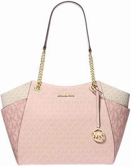 Michael Kors Jet Set Large Chain Tote Shoulder Bag Purse (Powder Blush Multi)