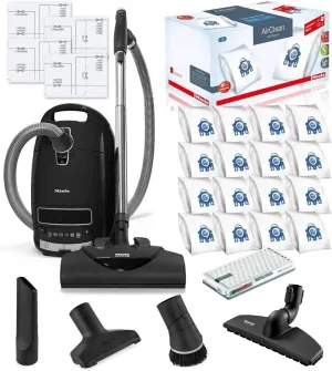 Miele Complete C3 Kona HEPA Canister Vacuum Cleaner with SEB228 Powerhead Bundle - Includes Performance Pack 16 Type GN AirClean Genuine FilterBags   Genuine AH50 HEPA Filter