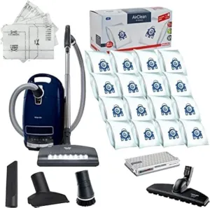 Miele Complete C3 Marin Canister HEPA Canister Vacuum Cleaner with SEB236 Powerhead Bundle - Includes Performance Pack 16 Type GN AirClean Genuine FilterBags   Genuine AH50 HEPA Filter