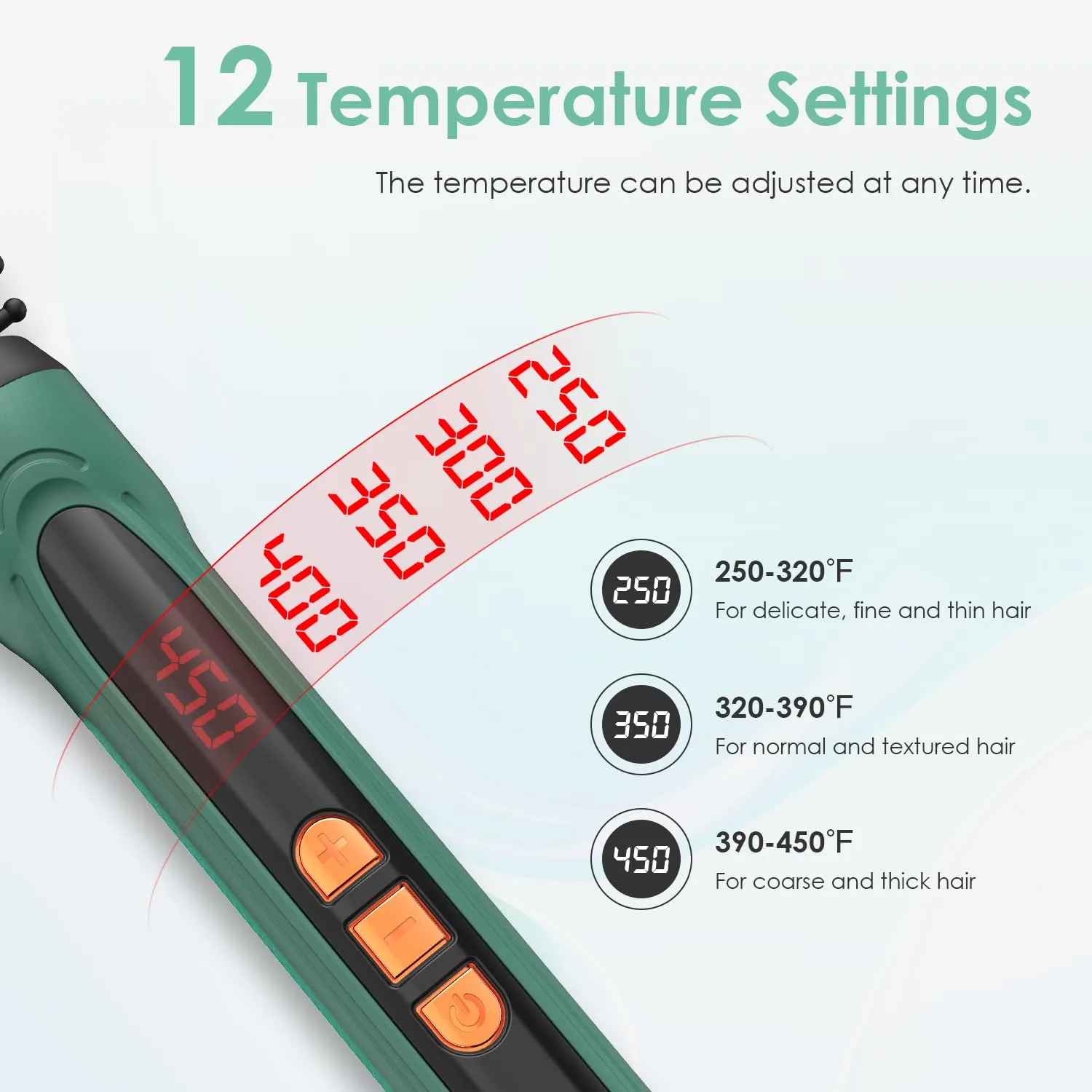 Mini Thermal Round Brush, 1/2 Inch Barrel Volume Heat Styling Brush for Men and Women Short Thin Curly Straight Hair, Heated Curling Iron,12 Temperature Setting (1.1 Inch with Bristles)