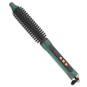 Mini Thermal Round Brush, 1/2 Inch Barrel Volume Heat Styling Brush for Men and Women Short Thin Curly Straight Hair, Heated Curling Iron,12 Temperature Setting (1.1 Inch with Bristles)