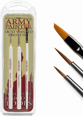 Miniatures Paint Brush Set of 3 Miniature Paint Brushes - Insane Detail, Regiment and Small Drybrush - Quality Detail Brush Set Handmade in Europe - Wargamer Most Wanted Brush Set by The Army Painter