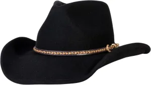 MIX BROWN Western Cowboy Hat for Men & Women 100% Wool Wide Brim Cowgirl Hats Outback Panama Rancher Felt Hat
