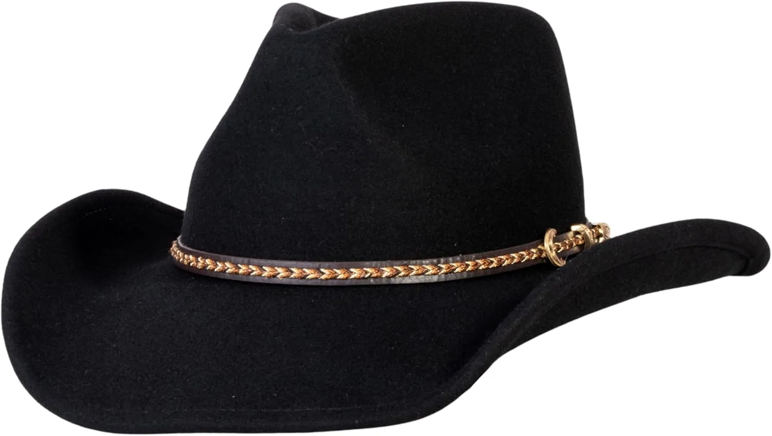 MIX BROWN Western Cowboy Hat for Men & Women 100% Wool Wide Brim Cowgirl Hats Outback Panama Rancher Felt Hat
