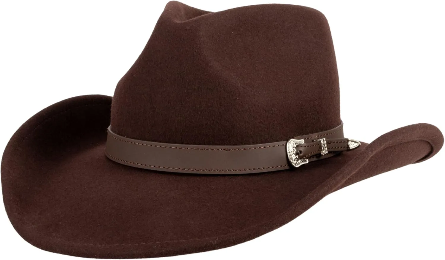 MIX BROWN Western Cowboy Hat for Men & Women 100% Wool Wide Brim Cowgirl Hats Outback Panama Rancher Felt Hat