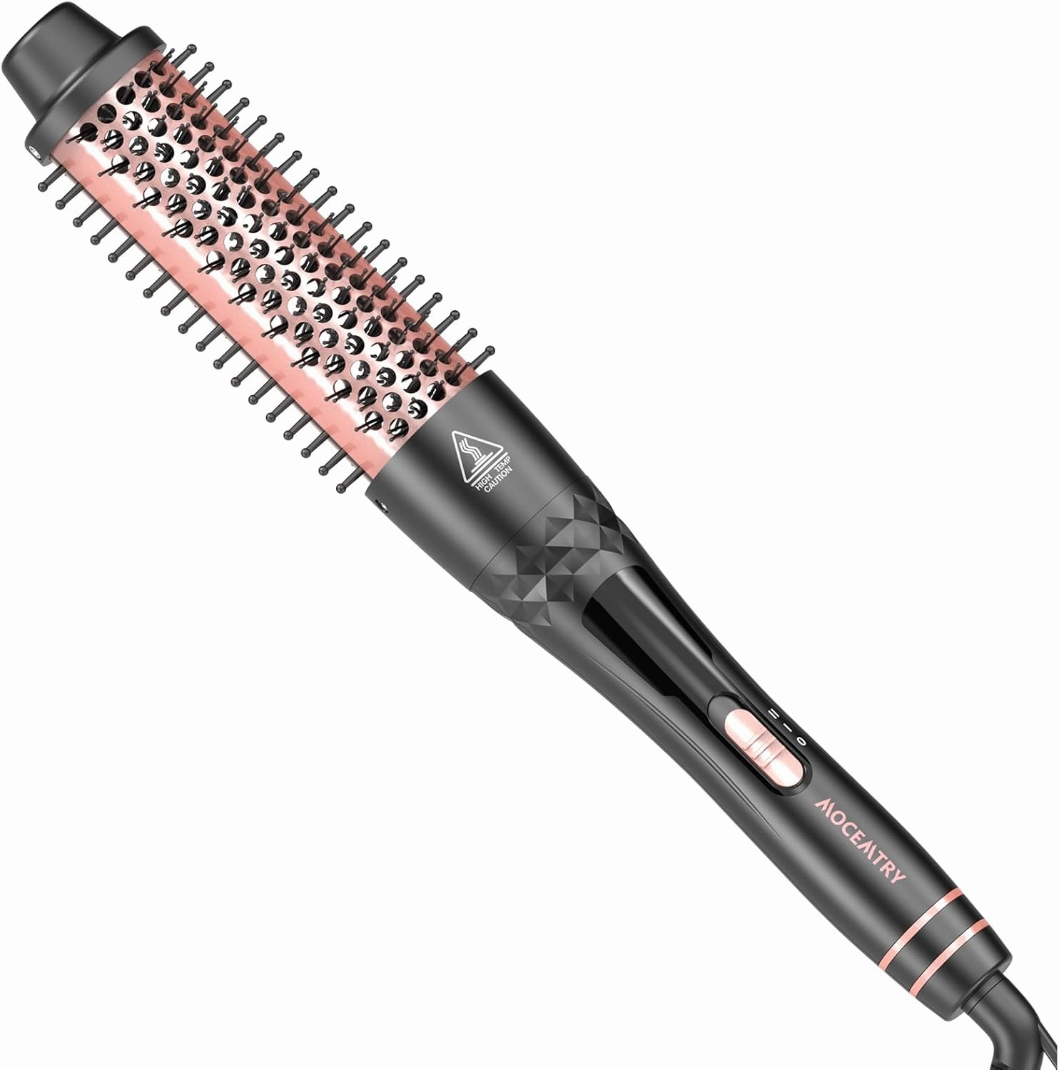 MOCEMTRY Thermal Curling Brush - 1.5" Heated Round Tourmaline Brush with Detachable PTC Head, Dual Voltage for Travel