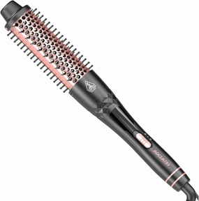 MOCEMTRY Thermal Curling Brush - 1.5" Heated Round Tourmaline Brush with Detachable PTC Head, Dual Voltage for Travel