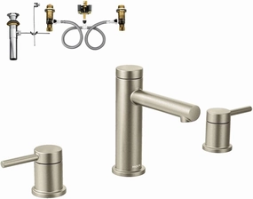 Moen K-T6193BN Align 2-Handle Lavatory Faucet with Rough-in and Drain, Brushed Nickel