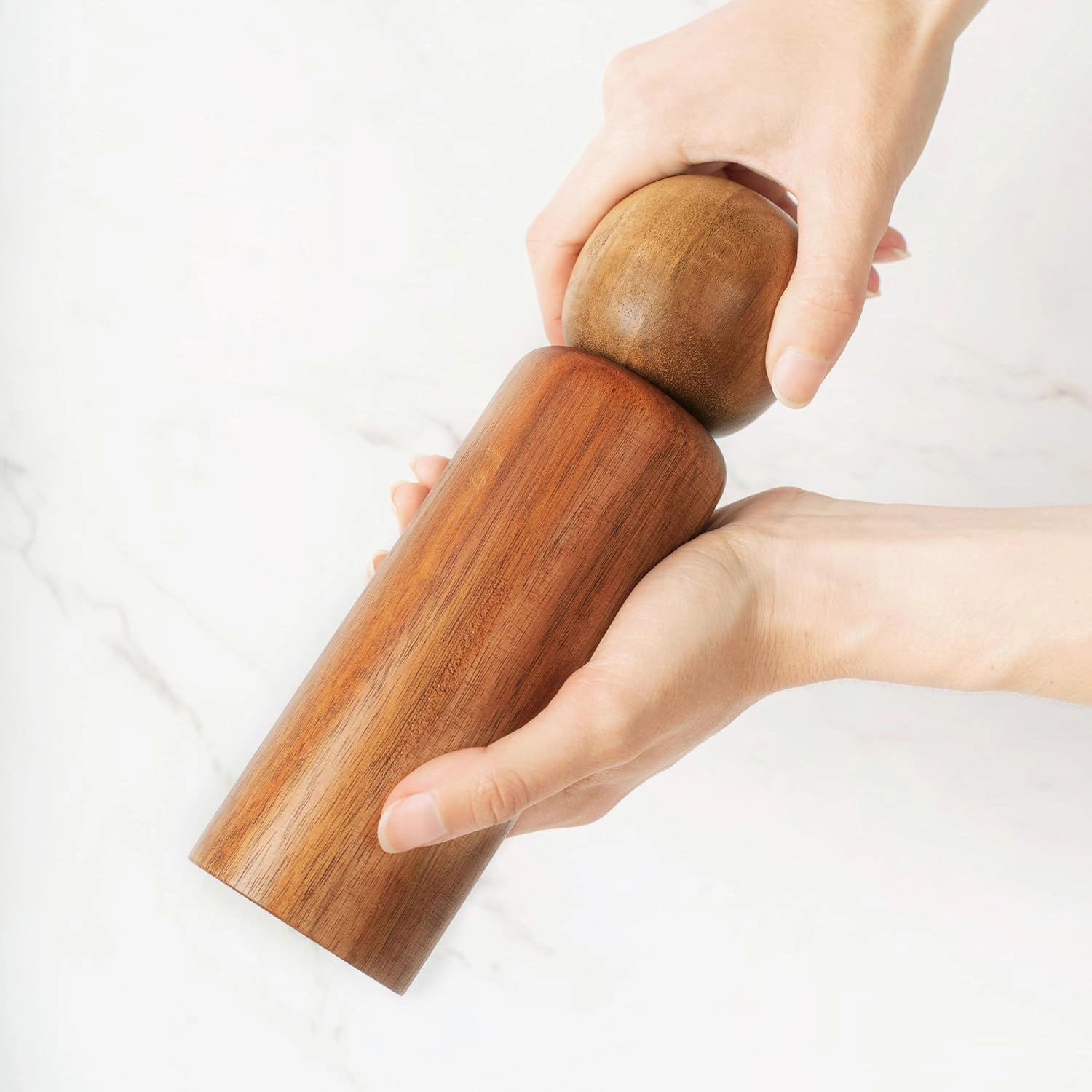 MONDAY MOOSE Manual Refillable Acacia Wood Salt and Pepper Grinder Spice Mill (Large, 1pc - Grinder)