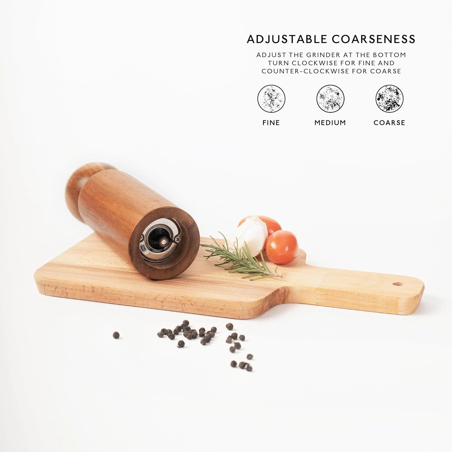 MONDAY MOOSE Manual Refillable Acacia Wood Salt and Pepper Grinder Spice Mill (Large, 1pc - Grinder)