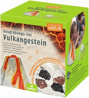 moses. Expedition Nature Excavation Set Volcanic Rock Old Excavation Set for Kids, 4 Real Volcanic Rocks and Additional Information About Volcanoes, Curious Children, Medium