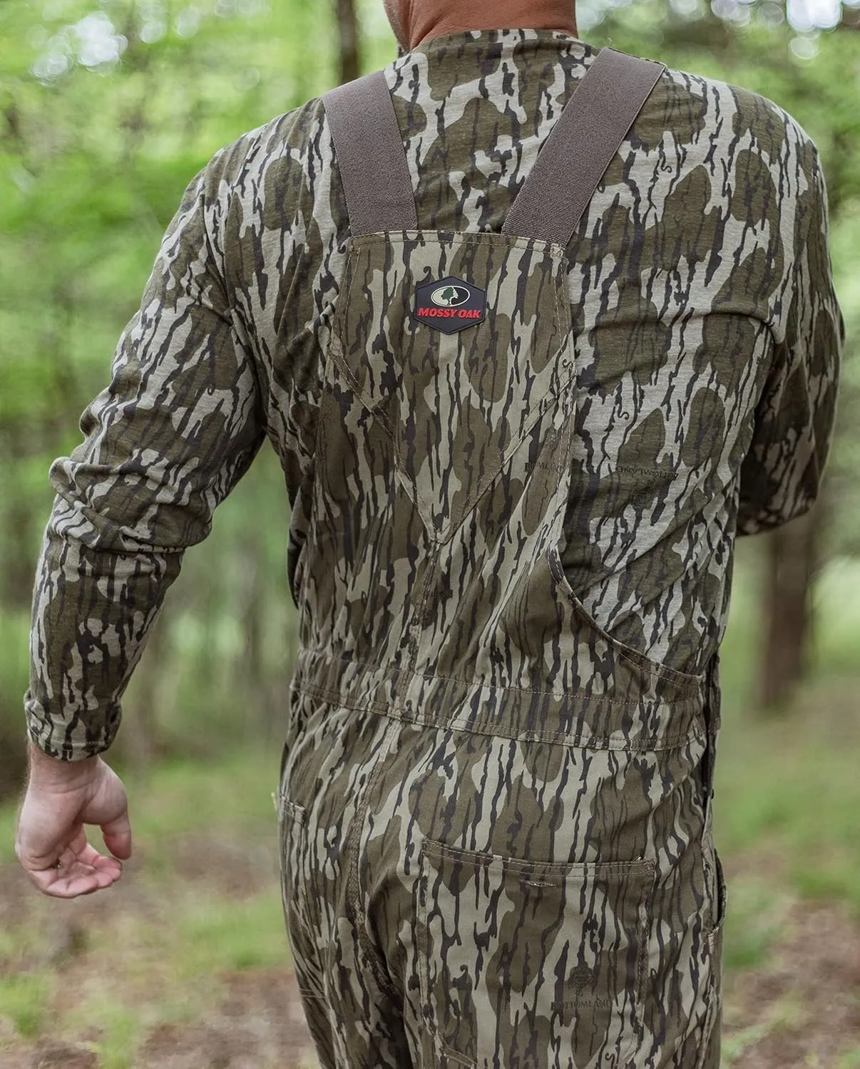 Mossy Oak Cotton Mill 2.0 Camo Hunting Bibs, Uninsulated Camo Overalls for Men