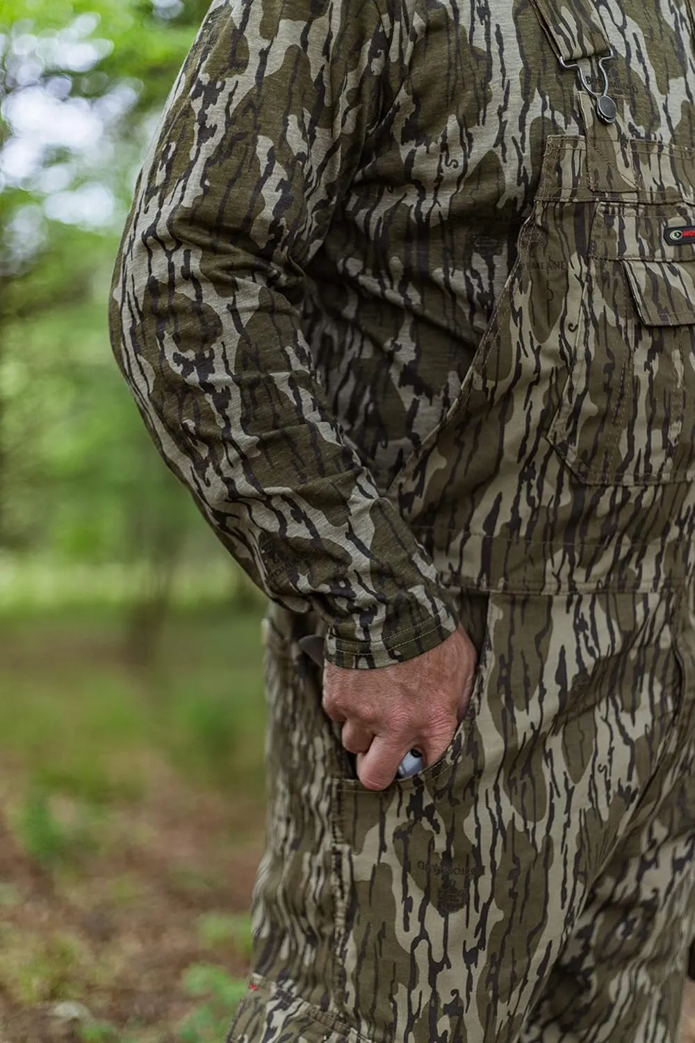 Mossy Oak Cotton Mill 2.0 Camo Hunting Bibs, Uninsulated Camo Overalls for Men