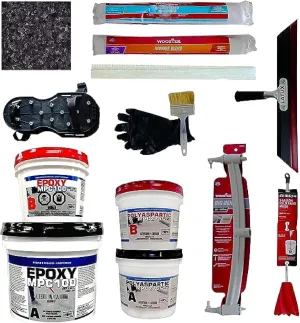 MPC Flake Floor Epoxy Resin Kit, Pre-Tinted Resin Epoxy and Accessories for Industrial and Residential Projects, 3 Gallons, Nightfall Kit