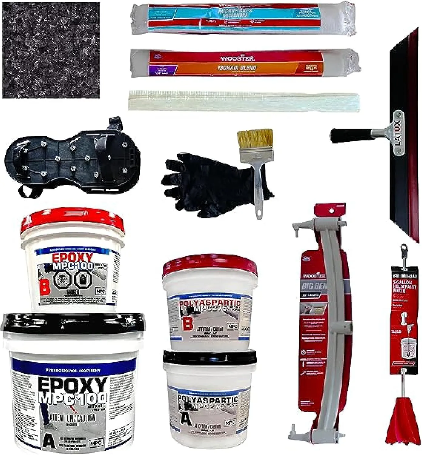 MPC Flake Floor Epoxy Resin Kit, Pre-Tinted Resin Epoxy and Accessories for Industrial and Residential Projects, 3 Gallons, Nightfall Kit