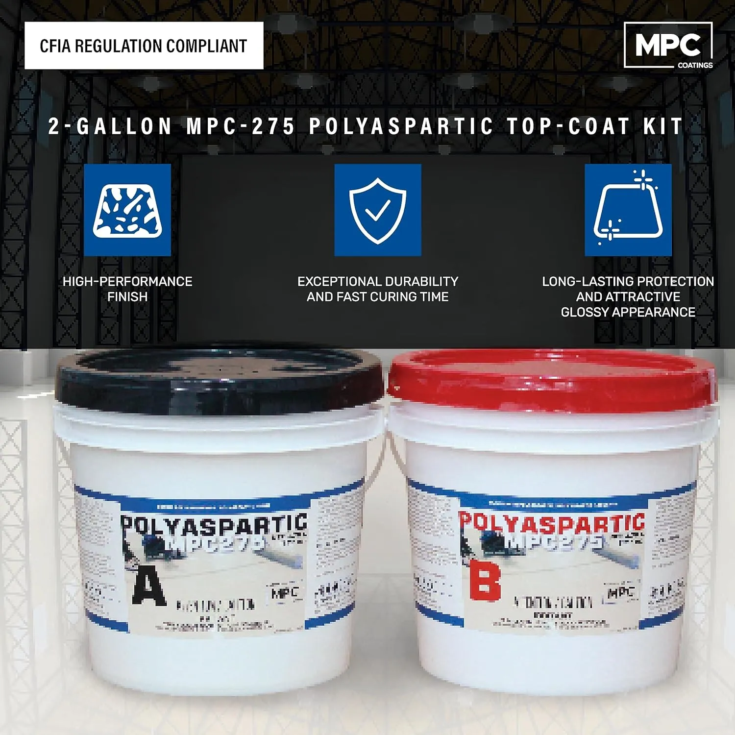 MPC Flake Floor Epoxy Resin Kit, Pre-Tinted Resin Epoxy and Accessories for Industrial and Residential Projects, 3 Gallons, Nightfall Kit