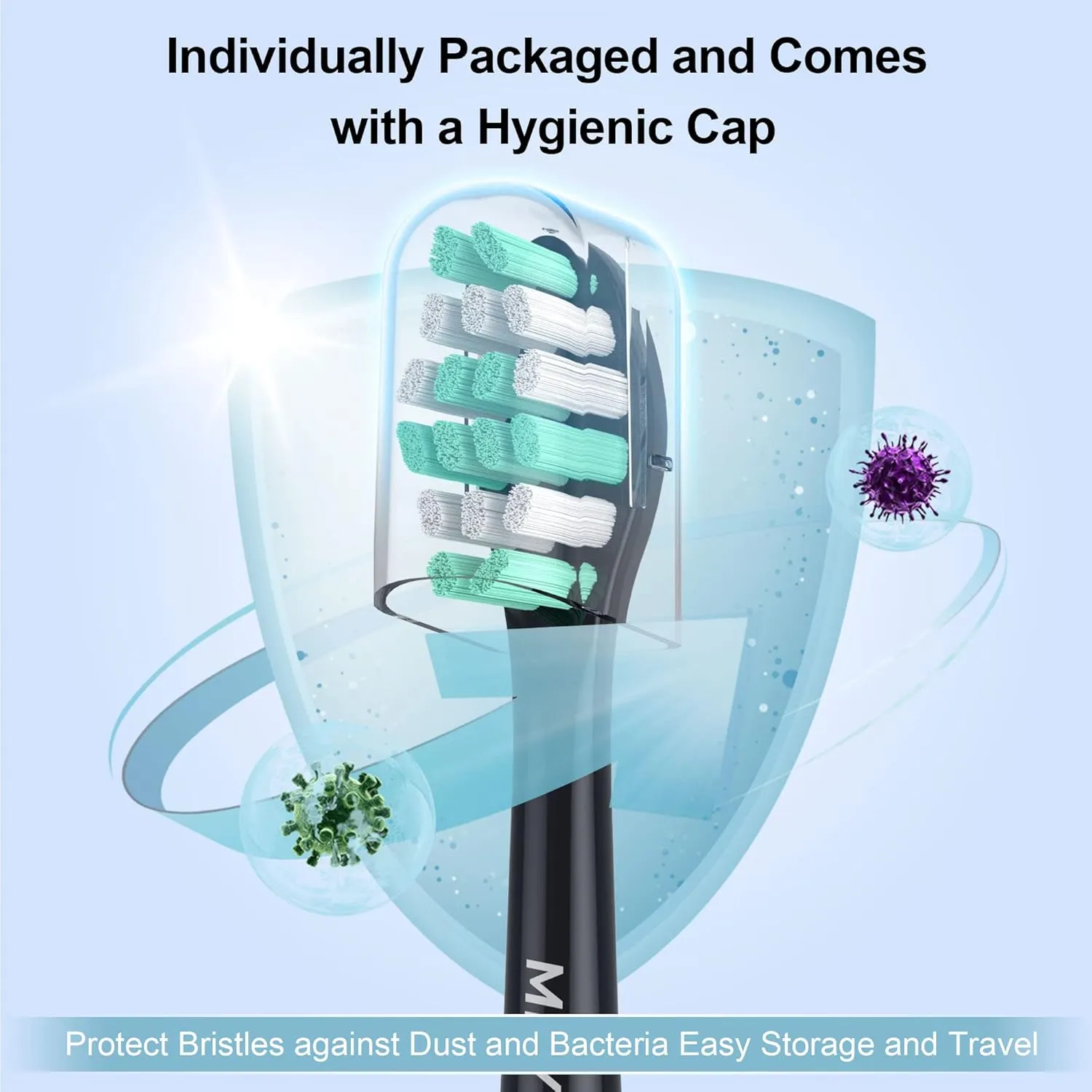 MRYUESG Replacement Heads Compatible with Philips Sonicare 10 Pack, 5 White   5 Black, MRYUESG Electric Tooth-Brush Head for Phillips
