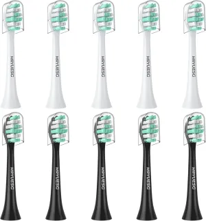 MRYUESG Replacement Heads Compatible with Philips Sonicare 10 Pack, 5 White   5 Black, MRYUESG Electric Tooth-Brush Head for Phillips