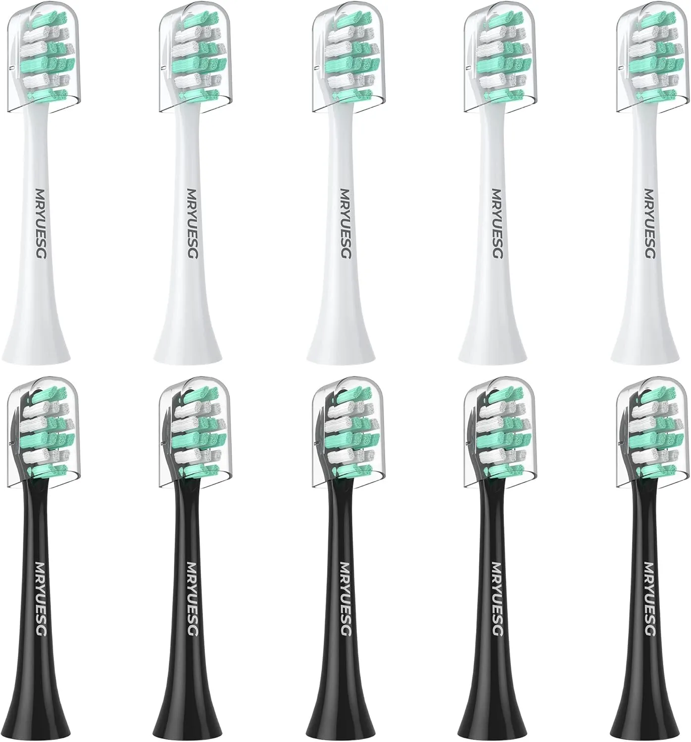 MRYUESG Replacement Heads Compatible with Philips Sonicare 10 Pack, 5 White   5 Black, MRYUESG Electric Tooth-Brush Head for Phillips