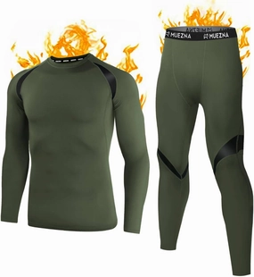 Muezna Men's Thermal Top and Bottom Set Underwear Long Johns Base Layer with Soft Fleece Lined