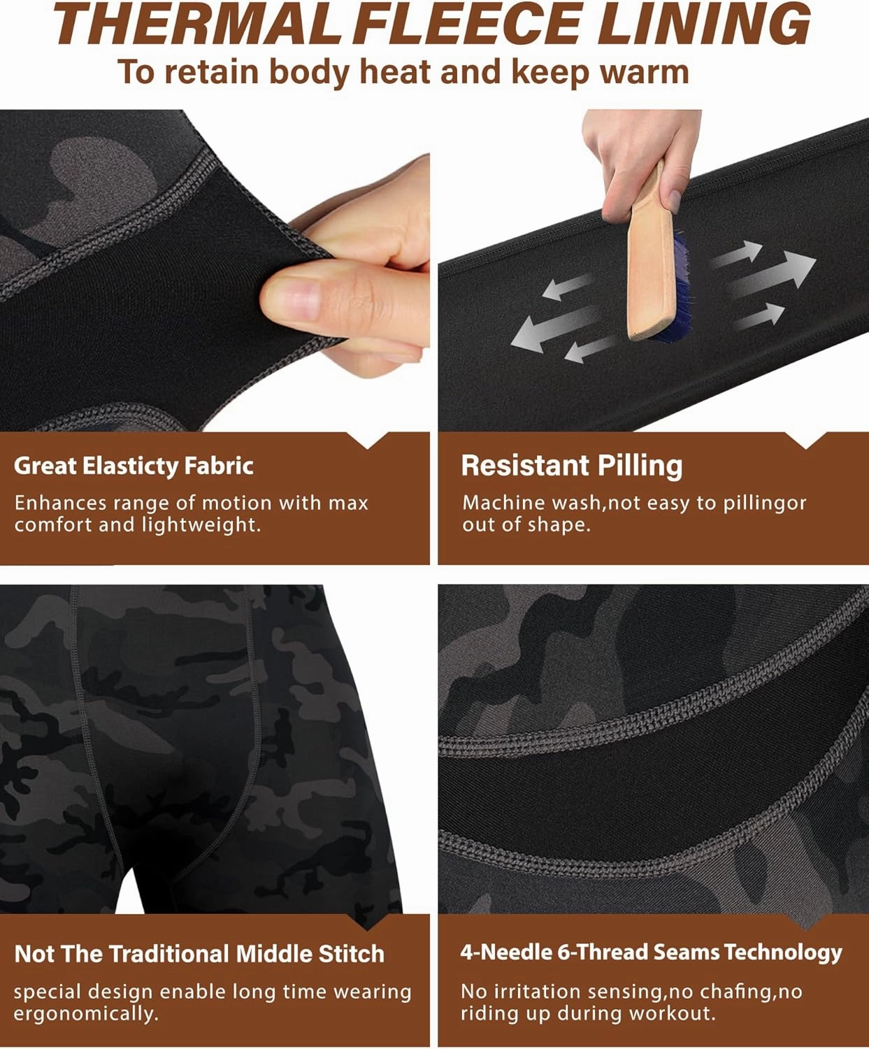 Muezna Men's Thermal Top and Bottom Set Underwear Long Johns Base Layer with Soft Fleece Lined