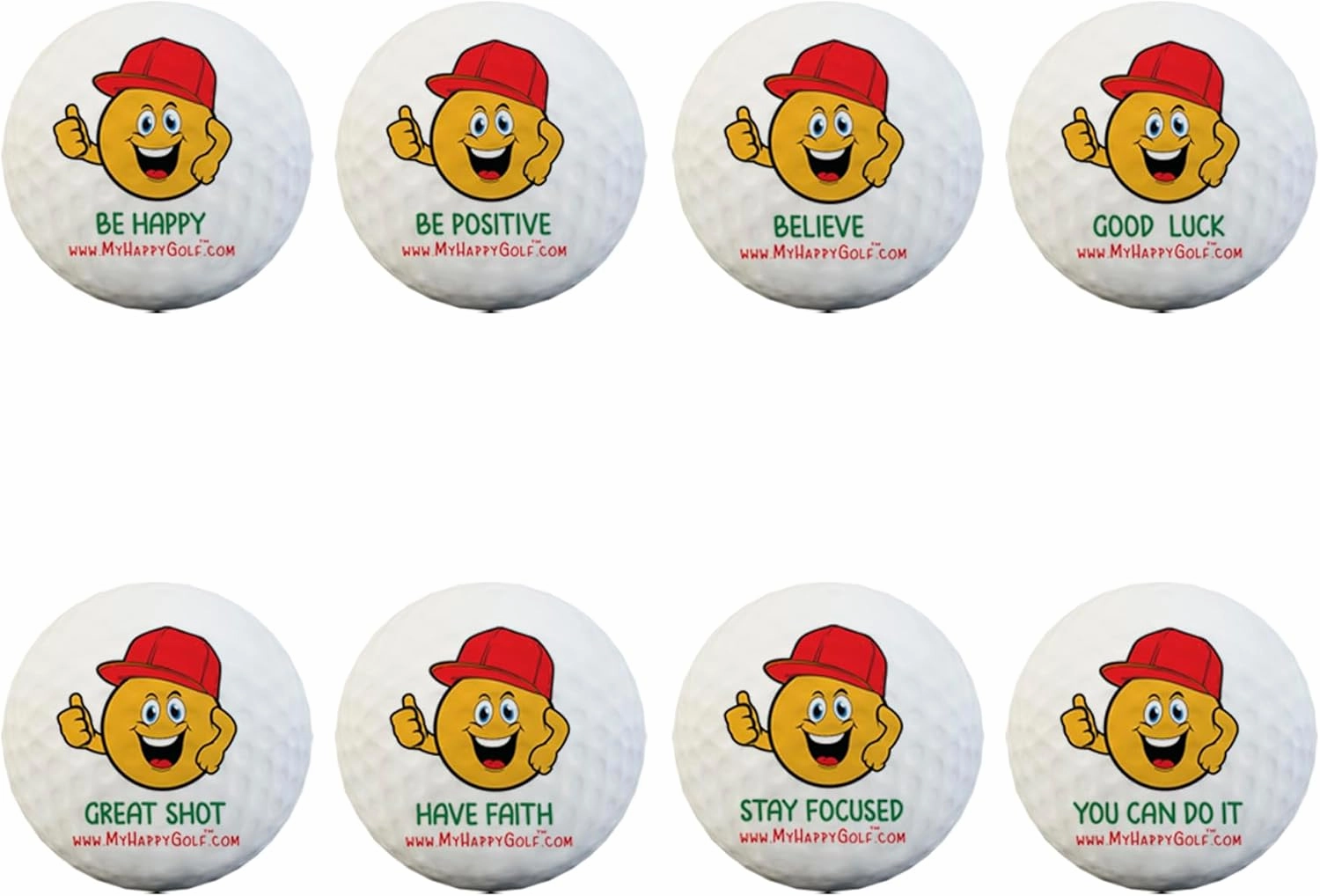 My Happy Golf- Golf Ball Bag with Motivational Proverbs - New with Slight Misprints - Elevate Your Game with Inspiring Messages | Bulk Golf Balls