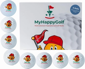 My Happy Golf- Golf Ball Bag with Motivational Proverbs - New with Slight Misprints - Elevate Your Game with Inspiring Messages | Bulk Golf Balls