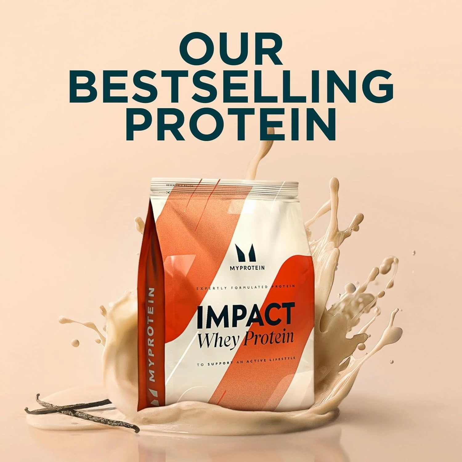 Myprotein Impact Whey Protein Powder, 2.2 Lbs (32 Servings) Vanilla, 22g Protein & 5g BCAA Per Serving, Shake for Superior Performance