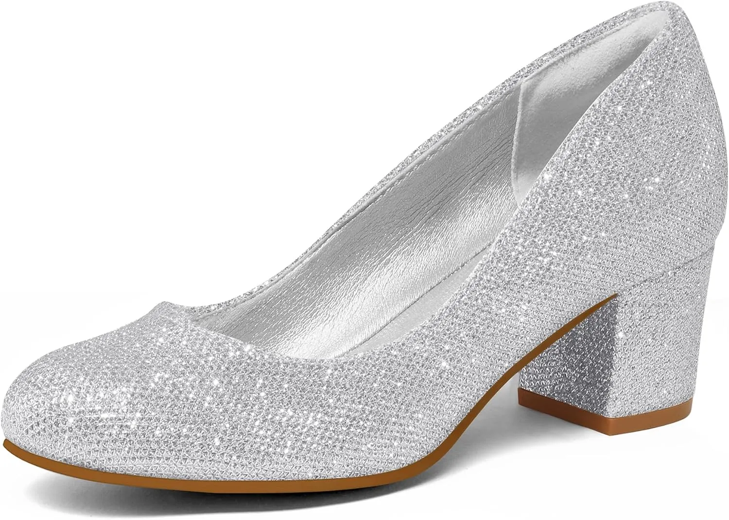 mysoft Women's Pumps Low Chunky Block Heel Round Toe Comfortable Dress Shoes