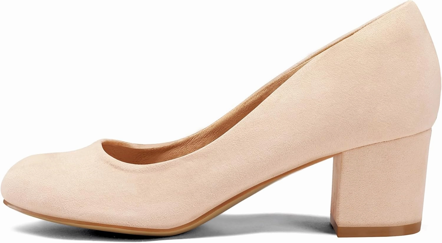 mysoft Women's Pumps Low Chunky Block Heel Round Toe Comfortable Dress Shoes
