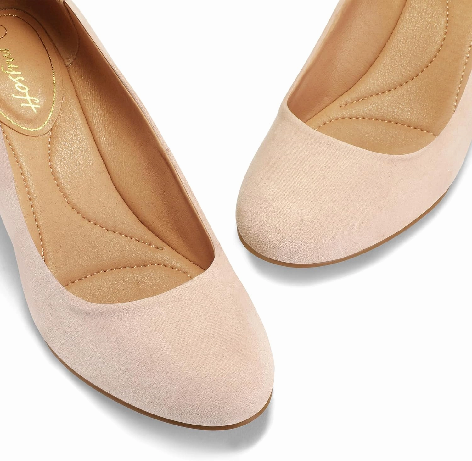 mysoft Women's Pumps Low Chunky Block Heel Round Toe Comfortable Dress Shoes
