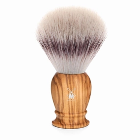 MÜHLE Classic Olive Wood X-Large Silvertip Fiber Shaving Brush - Synthetic Luxury Shave Brush for Men, Rich Lather