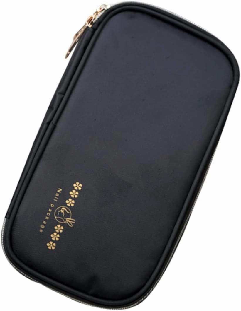 Nail Brush Storage Japanese Makeup Brushes Rolling Case Makeup Brush Roll up Case Manicure Pen Holder Nail Pen Bag Nail Pen Holder Nail Salon Supplies Fabric Black Multifunction