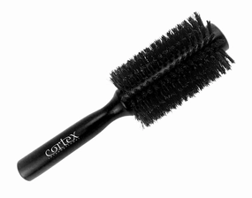 Natural Bristle Hair Brush, Black 2.75", for Men & Women, for Drying All Hair Types, Fine and Coarse, Wooden Handle