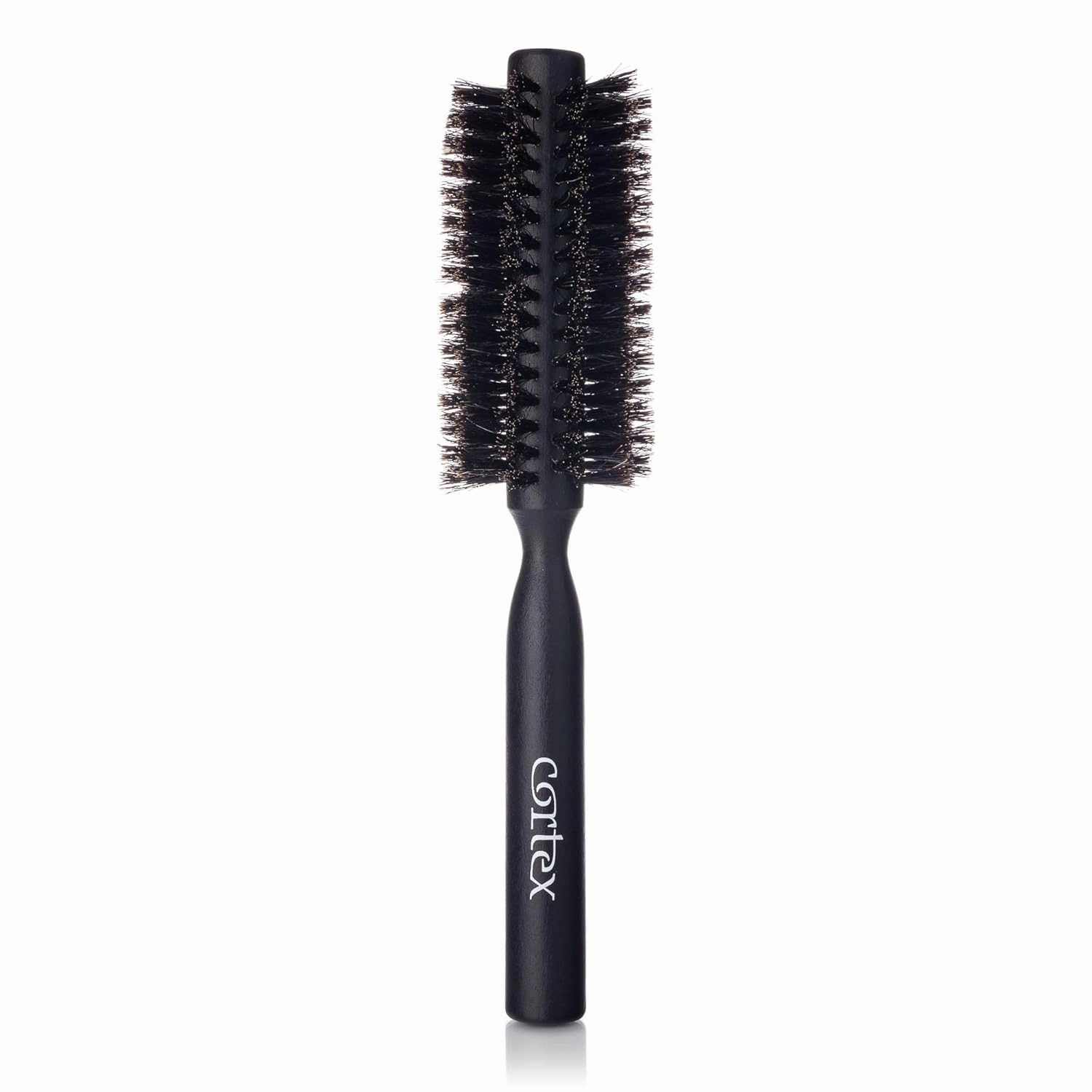 Natural Bristle Hair Brush, Black 2.75", for Men & Women, for Drying All Hair Types, Fine and Coarse, Wooden Handle