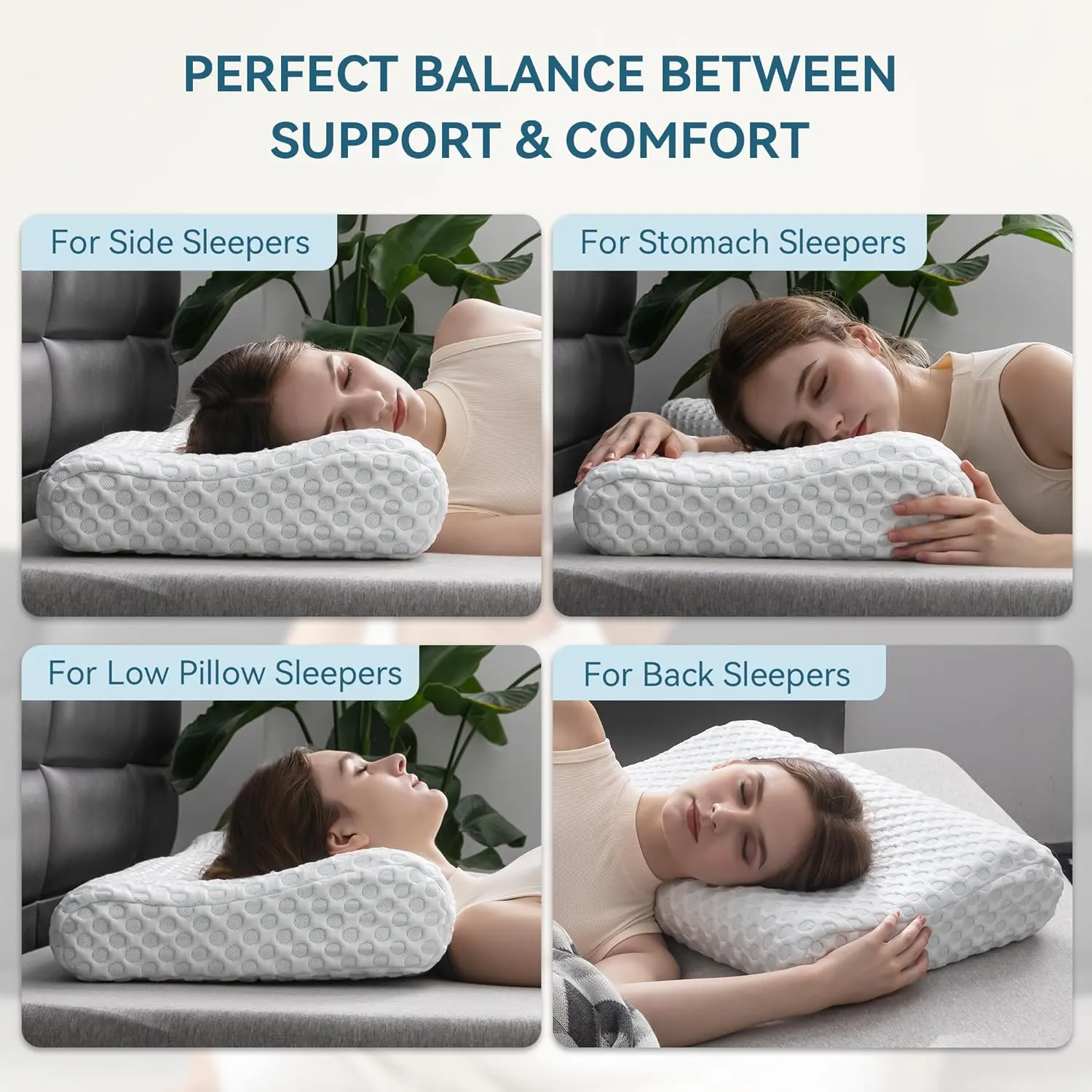 Neck Pillow Memory Foam Contour Pillow for Pain Relief Cervical Pillow for Sleeping, Orthopedic Pillow for Neck and Shoulder Pain, Ergonomic Pillow for Side Back Stomach Sleeper-Soft