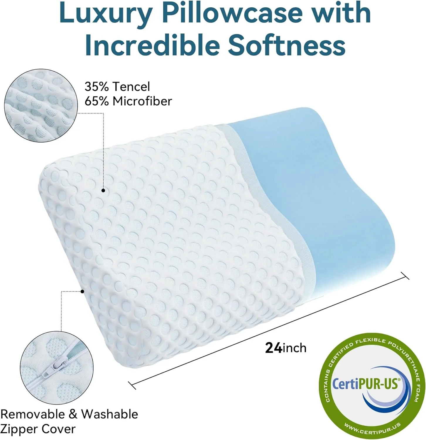 Neck Pillow Memory Foam Contour Pillow for Pain Relief Cervical Pillow for Sleeping, Orthopedic Pillow for Neck and Shoulder Pain, Ergonomic Pillow for Side Back Stomach Sleeper-Soft