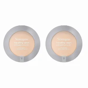 Neutrogena Healthy Skin Pressed Makeup Powder Compact with Antioxidants & Pro Vitamin B5, Evens Tone, Minimizes Shine & Conditions, Light to Medium 30.34 oz (Pack of 2)